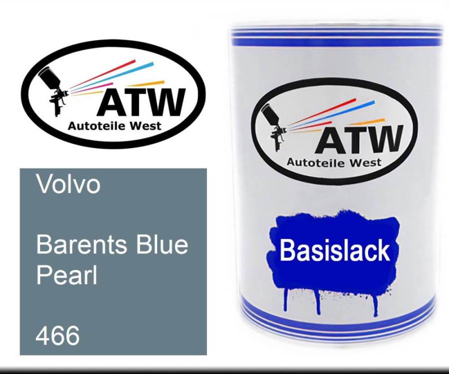 Volvo, Barents Blue Pearl, 466: 500ml Lackdose, von ATW Autoteile West.